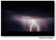 graphic made from Pixabay photo of lightning